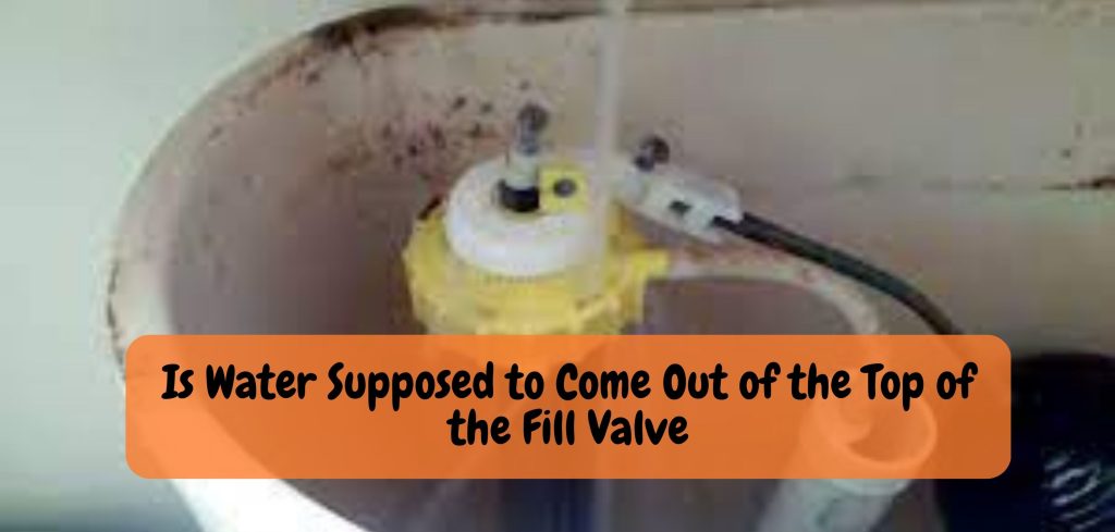 Is Water Supposed to Come Out of the Top of the Fill Valve